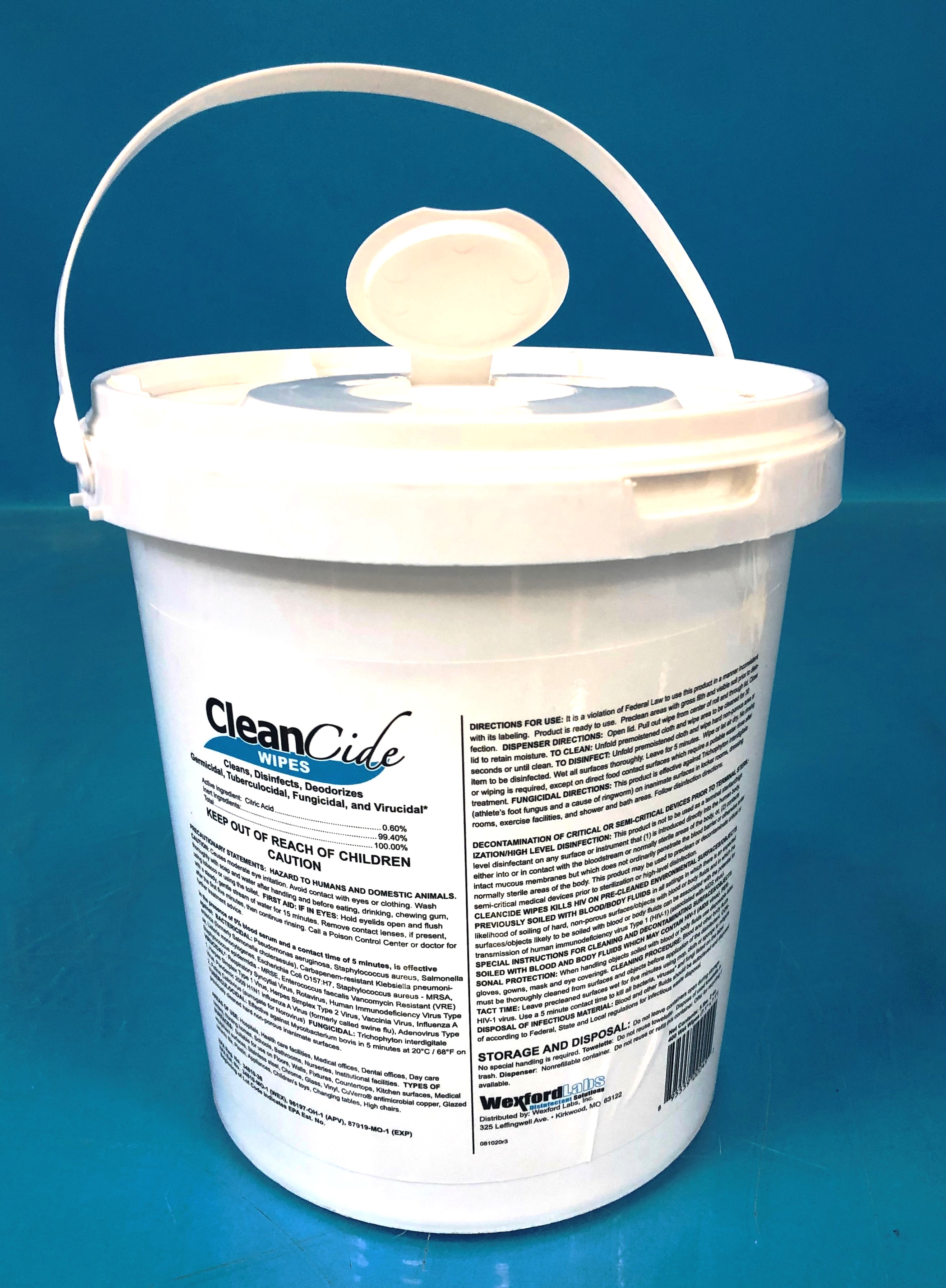 Wexford Labs Citric Acid Surface Disinfecting Wipes CleanCide 933709